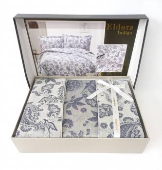 Постельное белье Altinbasak сатин жакард 200x220 Eldora Indigo