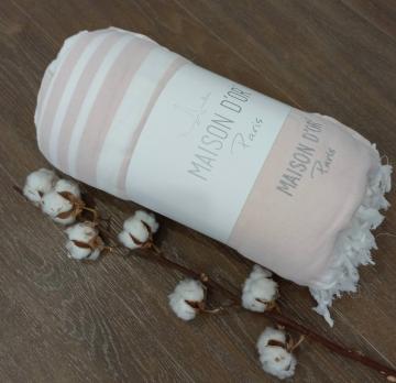 Покривало-плед Maison D'or Babette 220 * 240 Rosa-White