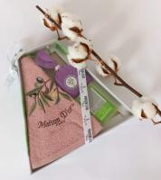 Подарочное кухонное полотенце с мылом саше Maison D'or Olive Pudra